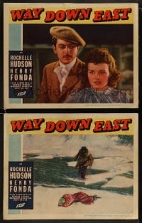 1k991 WAY DOWN EAST 2 LCs 1935 great images of pretty Rochelle Hudson & Edward Trevor!