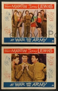 1k509 AT WAR WITH THE ARMY 5 LCs 1951 wacky images of Dean Martin & Jerry Lewis in uniform!
