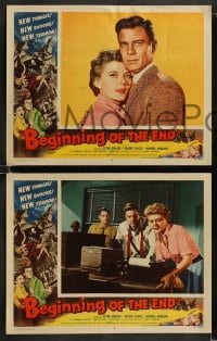 1k596 BEGINNING OF THE END 4 LCs 1957 great images of scientist Peter Graves & pretty Peggie Castle!