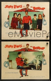 1k597 BELLBOY 4 LCs 1960 wacky portraits of Jerry Lewis with great border art surrounding images!