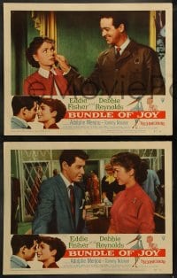 1k076 BUNDLE OF JOY 8 LCs 1957 Debbie Reynolds, Eddie Fisher, Adolphe Menjou, Tommy Noonan!