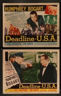 1k094 DEADLINE-U.S.A. 8 LCs 1952 newspaper editor Humphrey Bogart, best journalism movie ever!