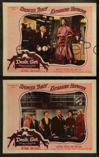 1k717 DESK SET 3 LCs 1957 great images of Spencer Tracy & Katharine Hepburn!