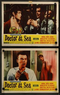 1k724 DOCTOR AT SEA 3 LCs 1956 Bogarde, Brigitte Bardot, James Robertson Justice, English comedy!