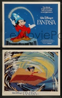 1k119 FANTASIA 8 LCs R1982 Mickey from Sorcerer's Apprentice, Chernabog, great images!