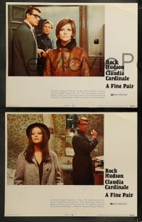 1k121 FINE PAIR 8 LCs 1969 romantic images of Rock Hudson & sexy Claudia Cardinale!