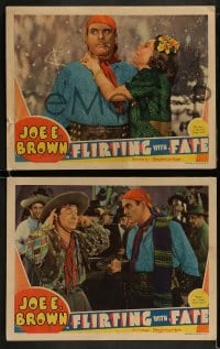 1k610 FLIRTING WITH FATE 4 LCs 1938 wacky Joe E. Brown, Leo Carrillo, Steffi Duna, Stanley Fields!