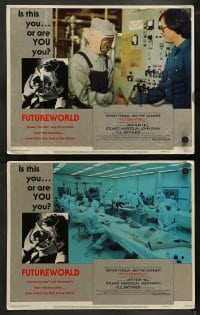 1k132 FUTUREWORLD 8 LCs 1976 Peter Fonda, Blythe Danner, Yul Brynner, cool futuristic sci-fi images