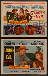 1k134 GARDEN OF EVIL 8 LCs 1954 Gary Cooper, sexy Susan Hayward, & Richard Widmark!