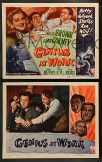 1k136 GENIUS AT WORK 8 LCs 1946 Wally Brown, Alan Carney, Bela Lugosi & Lionel Atwill, Anne Jeffreys