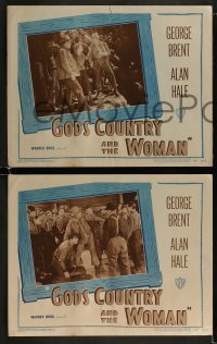 1k617 GOD'S COUNTRY & THE WOMAN 4 LCs R1948 George Brent, Beverly Roberts, James Oliver Curwood