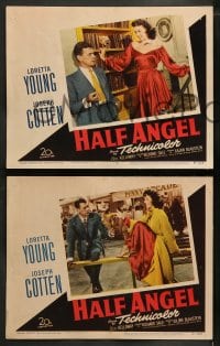 1k470 HALF ANGEL 6 LCs 1951 Loretta Young, Joseph Cotten, confessions of a lady sleepwalker!