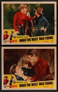 1k471 HERITAGE OF THE DESERT 6 LCs R1951 Randolph Scott, Zane Grey, When the West Was Young!