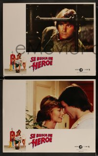1k159 HERO AT LARGE 8 int'l Spanish language LCs 1980 super hero wannabe John Ritter, Anne Archer