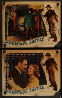 1k636 MOUNTAIN JUSTICE 4 LCs 1937 George Brent, Josephine Hutchinson, cool whipping border artwork!
