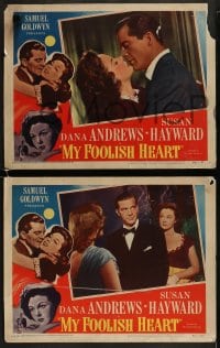 1k640 MY FOOLISH HEART 4 LCs 1950 Susan Hayward & Dana Andrews, written by J.D. Salinger!