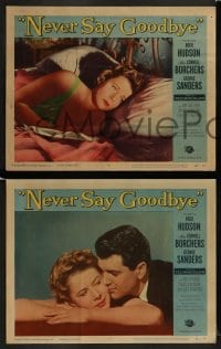 1k421 NEVER SAY GOODBYE 7 LCs 1956 cool images of Rock Hudson & Miss Cornell Borchers!