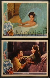 1k482 NIGHT IN PARADISE 6 LCs 1945 Merle Oberon, Turhan Bey, the night you will never forget!