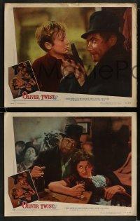 1k558 OLIVER TWIST 5 LCs 1951 David Lean, images of John Howard Davies as Oliver, Newton as Sykes!