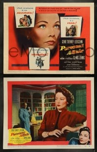 1k268 PERSONAL AFFAIR 8 LCs 1954 Gene Tierney thinks husband Leo Genn has affair with his student!