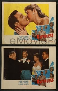 1k491 RUTHLESS 6 LCs 1948 Zachary Scott, Wall Street film noir directed by Edgar Ulmer!