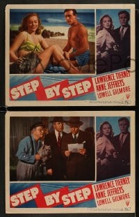 1k662 STEP BY STEP 4 LCs 1946 great images of Lawrence Tierney & Anne Jeffreys, film noir!