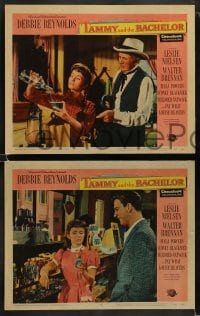 1k667 TAMMY & THE BACHELOR 4 LCs 1957 images of Leslie Nielsen & pretty Debbie Reynolds!