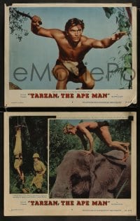 1k438 TARZAN THE APE MAN 7 LCs 1959 c/u of Denny Miller & Joanna Barnes in lagoon of love!