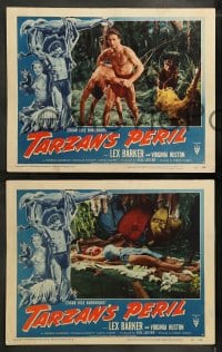 1k777 TARZAN'S PERIL 3 LCs 1951 Lex Barker in the title role, it had to be filmed in Africa!