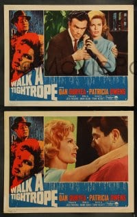 1k676 WALK A TIGHTROPE 4 LCs 1964 Dan Duryea, Patricia Owens, between disaster & adventure!