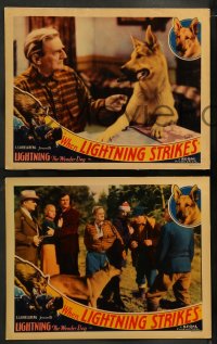 1k790 WHEN LIGHTNING STRIKES 3 LCs 1934 German Shepherd dog hero, Ralph Bushman, Alice Dahl!