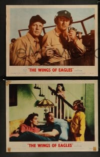 1k677 WINGS OF EAGLES 4 LCs 1957 Air Force pilot John Wayne + sexy Maureen O'Hara!