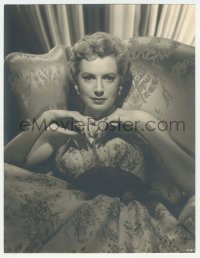 1m544 DEBORAH KERR deluxe 10x13 still 1940s beautiful seated portrait in gown with tree print!