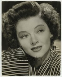 1m619 MYRNA LOY deluxe 8.75x11 still 1940s close up of the beautiful star in striped blouse!