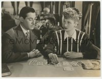 1m684 TWO SMART PEOPLE deluxe 10x13 still 1946 John Hodiak watches Lucille Ball playing solitaire!