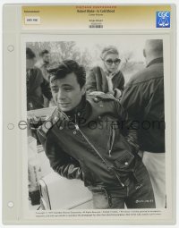 1m089 IN COLD BLOOD slabbed candid 8.25x10 still 1967 Robert Blake in leather jacket, Truman Capote
