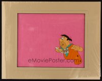 1m058 PEBBLES CEREAL matted animation cel 1980s cartoon image of Fred Flintstone holding spoon!