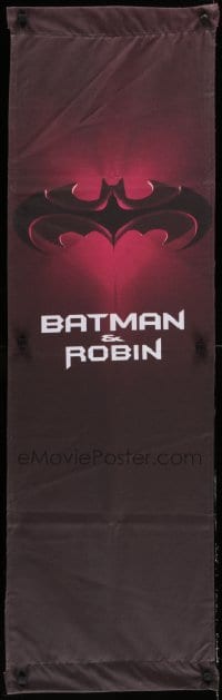 1m009 BATMAN & ROBIN 15x48 cloth banner 1997 Joel Schumacher, great image of the logo!