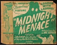1m098 MIDNIGHT MENACE 11x11 poster on 11x14 background 1946 Lollypop & Merry, Mad Mirth-o-Maniacs!