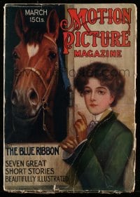 1m433 MOTION PICTURE magazine March 1916 cover art of woman & her race horse by R. Arkinson Fox!