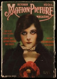 1m439 MOTION PICTURE magazine October 1916 great cover art of Theda Bara by Leo Sielke Jr.!