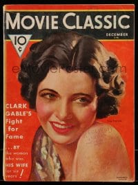 1m442 MOVIE CLASSIC magazine December 1931 Marland Stone art of sexy Kay Francis w/bare shoulder!