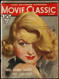 1m443 MOVIE CLASSIC magazine March 1934 great cover art Constance Bennett by Marland Stone!