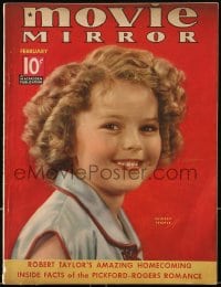 1m445 MOVIE MIRROR magazine February 1937 great cover portrait of adorable Shirley Temple!