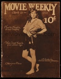 1m450 MOVIE WEEKLY magazine April 15, 1922 barefoot Marjorie Dare with gun by Alfred C. Johnston!