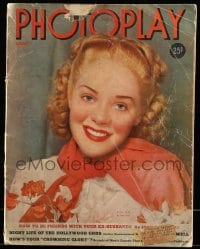 1m458 PHOTOPLAY magazine August 1939 great cover portrait of pretty Alice Faye by Paul Hesse!
