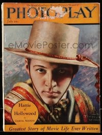1m459 PHOTOPLAY magazine July 1922 great cover art of Rudolph Valentino by Tempest Inman!