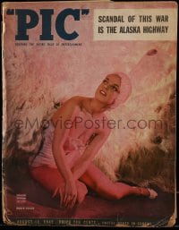 1m462 PIC magazine August 18, 1942 sexy showgirl Robin Adair in skimpy peacock costume on cover!