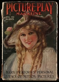 1m463 PICTURE PLAY magazine April 1916 great cover art of Mary Pickford from a photo by Moody!