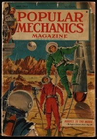 1m470 POPULAR MECHANICS magazine May 1950 cool art of astronauts on the moon by Ed Lafferty!